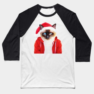 Santa Cat Baseball T-Shirt